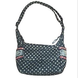 Vera Bradley Vintage Quilted Floral Retired Classic Black Shoulder Crossbody Bag